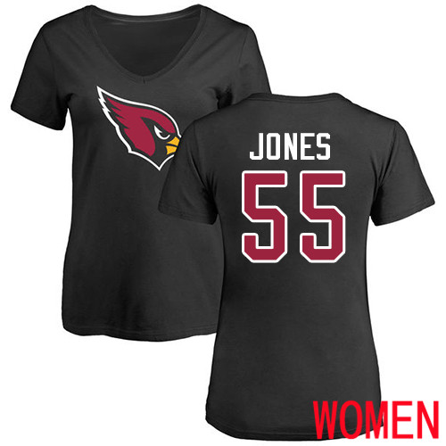 Arizona Cardinals Black Women Chandler Jones Name And Number Logo NFL Football #55 T Shirt